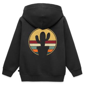 Kaktus Strauch Kakteen Stachelig Garten Gärtner - Kinder Premium Organic Zip Hoodie - Schwarz - Hinten - AI Model Kid Male (0cm)