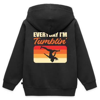 Ich bin Tumblin Entertainer Geschenk - Kinder Premium Organic Zip Hoodie - Schwarz - Hinten - AI Model Kid Male (0cm)