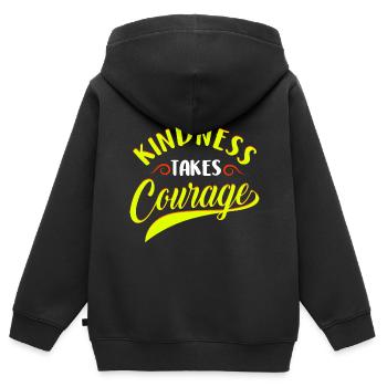 Kindness Takes Courage Anti Mobbing - Kinder Premium Organic Zip Hoodie - Schwarz - Hinten - AI Model Kid Male (0cm)