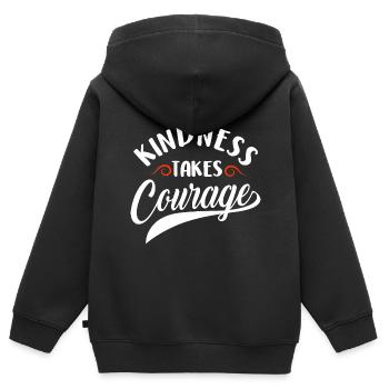 Kindness Takes Courage Anti Mobbing - Kinder Premium Organic Zip Hoodie - Schwarz - Hinten - AI Model Kid Male (0cm)