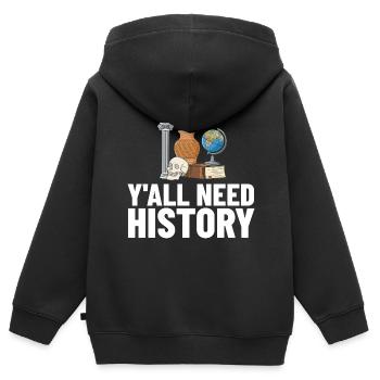 Professeur d’histoire Professeur de leçon Historien - Sweat Premium à capuche zippé enfant bio - noir - Dos - AI Model Kid Male (0cm)