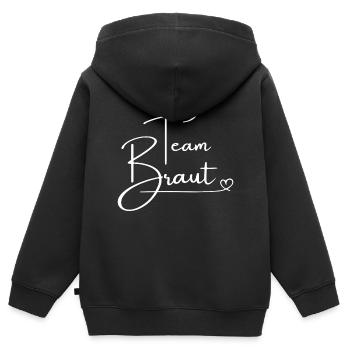 Team Braut / Crew / JGA Jungesellinnenabschied - Kinder Premium Organic Zip Hoodie - Schwarz - Hinten - AI Model Kid Male (0cm)