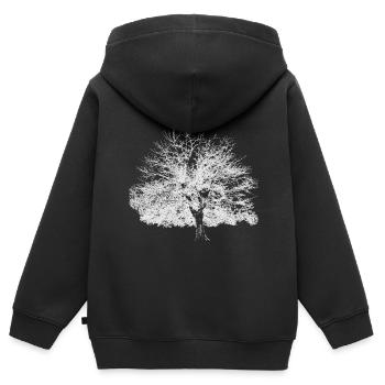 Winterbaum weiss - Kinder Premium Organic Zip Hoodie - Schwarz - Hinten - AI Model Kid Male (0cm)