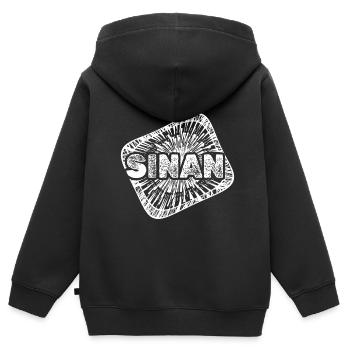Sternenstaub Sinan - Kinder Premium Organic Zip Hoodie - Schwarz - Hinten - AI Model Kid Male (0cm)
