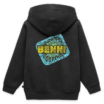 Hobby Benni - Kinder Premium Organic Zip Hoodie - Schwarz - Hinten - AI Model Kid Male (0cm)