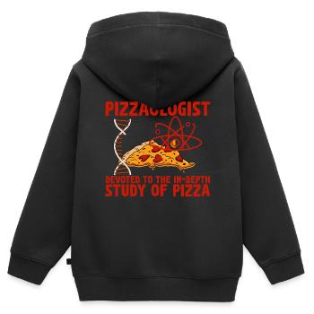 Pizzaologist, To The In-Depth Study Of Pizza 2 - Kids Premium Organic Zip-up Hoodie - black - Back - AI Model Kid Male (0cm)