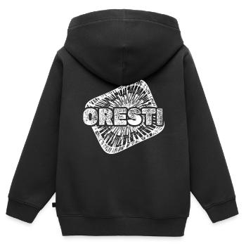 Geburt Oresti - Kinder Premium Organic Zip Hoodie - Schwarz - Hinten - AI Model Kid Male (0cm)