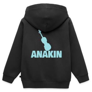 Bratsche Anakin - Kinder Premium Organic Zip Hoodie - Schwarz - Hinten - AI Model Kid Male (0cm)
