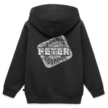 Sternenstaub Peter - Kinder Premium Organic Zip Hoodie - Schwarz - Hinten - AI Model Kid Male (0cm)