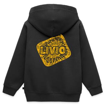 Livio als Sternenstaub - Kinder Premium Organic Zip Hoodie - Schwarz - Hinten - AI Model Kid Male (0cm)