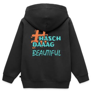 Gift for Beautiful - Kids Premium Organic Zip-up Hoodie - black - Back - AI Model Kid Male (0cm)