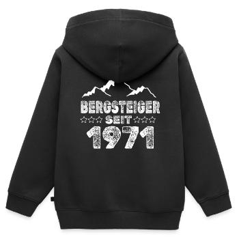 geboren 1971 - Kinder Premium Organic Zip Hoodie - Schwarz - Hinten - AI Model Kid Male (0cm)