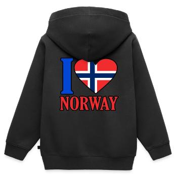Norway - Kids Premium Organic Zip-up Hoodie - black - Back - AI Model Kid Male (0cm)
