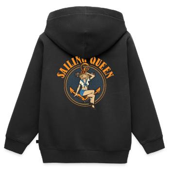 Seglen Segelboot Segler - Kinder Premium Organic Zip Hoodie - Schwarz - Hinten - AI Model Kid Male (0cm)