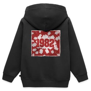 Geboren 1982 - Kinder Premium Organic Zip Hoodie - Schwarz - Hinten - AI Model Kid Male (0cm)