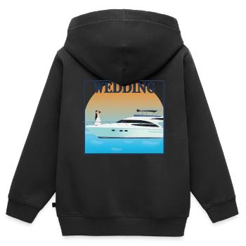 Wedding - Kids Premium Organic Zip-up Hoodie - black - Back - AI Model Kid Male (0cm)