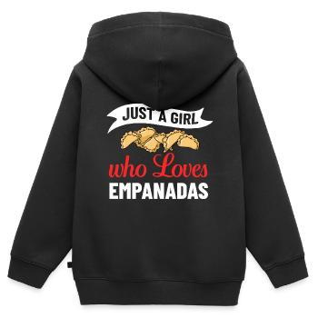 Empanada Argentinien Teigtasche Spanien - Kinder Premium Organic Zip Hoodie - Schwarz - Hinten - AI Model Kid Male (0cm)