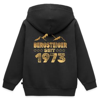 geboren 1973 - Kinder Premium Organic Zip Hoodie - Schwarz - Hinten - AI Model Kid Male (0cm)