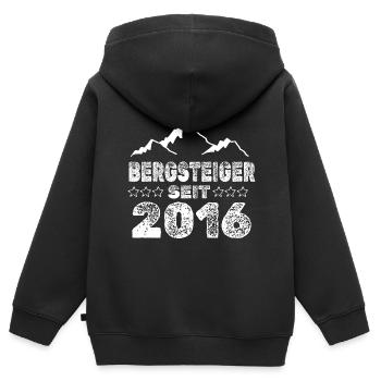 geboren 2016 - Kinder Premium Organic Zip Hoodie - Schwarz - Hinten - AI Model Kid Male (0cm)