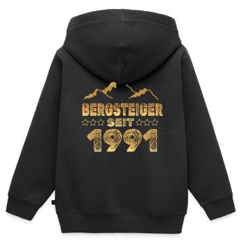 geboren 1991 - Kinder Premium Organic Zip Hoodie - Schwarz - Hinten - AI Model Kid Male (0cm)