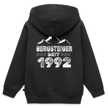 geboren 1992 - Kinder Premium Organic Zip Hoodie - Schwarz - Hinten - AI Model Kid Male (0cm)
