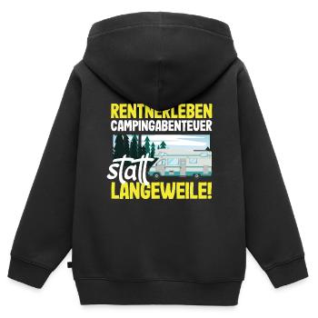 Rentnerleben - Campingabenteuer statt Langeweile - Kinder Premium Organic Zip Hoodie - Schwarz - Hinten - AI Model Kid Male (0cm)
