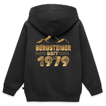 geboren 1979 - Kinder Premium Organic Zip Hoodie - Schwarz - Hinten - AI Model Kid Male (0cm)