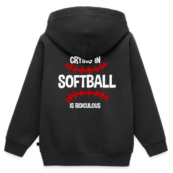 Pleurer Au Softball Est Ridicule 2 - Sweat Premium à capuche zippé enfant bio - noir - Dos - AI Model Kid Male (0cm)