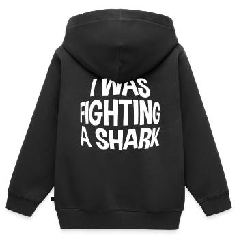 I Was Fighting A Shark - Kinder Premium Organic Zip Hoodie - Schwarz - Hinten - AI Model Kid Male (0cm)