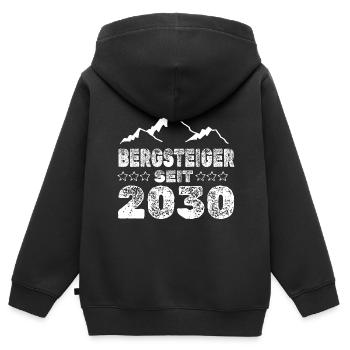 geboren 2030 - Kinder Premium Organic Zip Hoodie - Schwarz - Hinten - AI Model Kid Male (0cm)