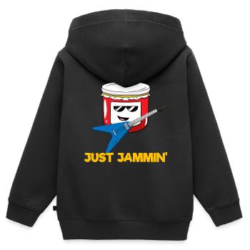 Jam Worth Gitarrist - Kinder Premium Organic Zip Hoodie - Schwarz - Hinten - AI Model Kid Male (0cm)