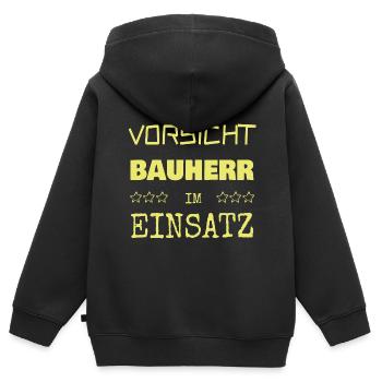 Bauherr als Berufung - Kinder Premium Organic Zip Hoodie - Schwarz - Hinten - AI Model Kid Male (0cm)