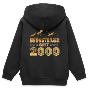 2000 - Sweat Premium à capuche zippé enfant bio - noir - Dos - AI Model Kid Male (0cm)