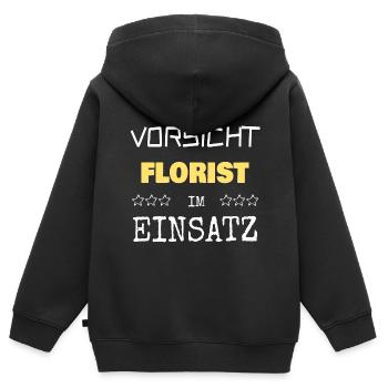 Florist - Kinder Premium Organic Zip Hoodie - Schwarz - Hinten - AI Model Kid Male (0cm)