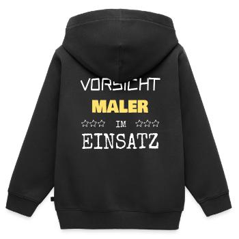 Berufung Maler - Kinder Premium Organic Zip Hoodie - Schwarz - Hinten - AI Model Kid Male (0cm)