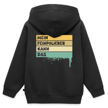 Cadeau pour polisseuse fine - Sweat Premium à capuche zippé enfant bio - noir - Dos - AI Model Kid Male (0cm)