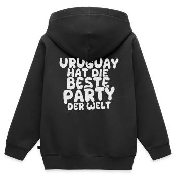 Urlaubsland Uruguay - Kinder Premium Organic Zip Hoodie - Schwarz - Hinten - AI Model Kid Male (0cm)