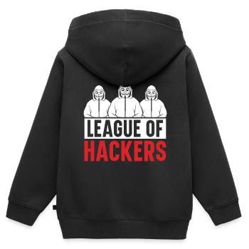 Programmierer Coder Software Entwickler - Kinder Premium Organic Zip Hoodie - Schwarz - Hinten - AI Model Kid Male (0cm)