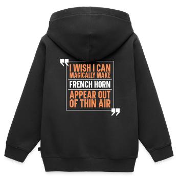 French Horn Horn player - Kids Premium Organic Zip-up Hoodie - black - Back - AI Model Kid Male (0cm)