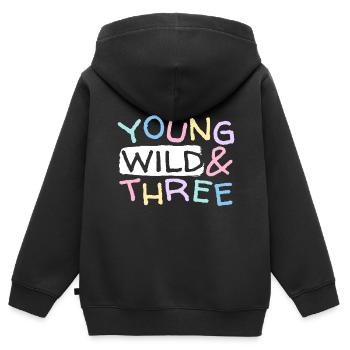 Young Wild Three 3 ans Anniversaire Enfants Trois - Sweat Premium à capuche zippé enfant bio - noir - Dos - AI Model Kid Male (0cm)