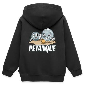 Petanque Petanque Geschenke für einen Petanque - Kinder Premium Organic Zip Hoodie - Schwarz - Hinten - AI Model Kid Male (0cm)