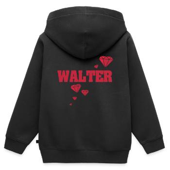 Idée cadeau Walter - Sweat Premium à capuche zippé enfant bio - noir - Dos - AI Model Kid Male (0cm)
