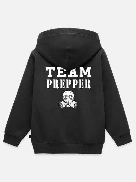 Team Prepper - Kinder Premium Organic Zip Hoodie - Schwarz