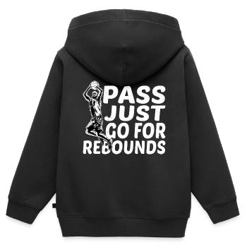 Passez, allez juste pour les rebonds 2 - Sweat Premium à capuche zippé enfant bio - noir - Dos - AI Model Kid Male (0cm)