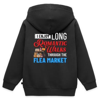 Flea Market Flea Market Funny Articles Market - Kids Premium Organic Zip-up Hoodie - black - Back - AI Model Kid Male (0cm)