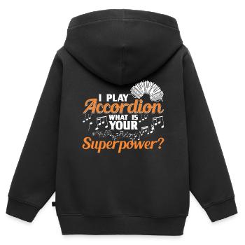 Akkordeon Polka Ziehharmonika Quetschkommode - Kinder Premium Organic Zip Hoodie - Schwarz - Hinten - AI Model Kid Male (0cm)