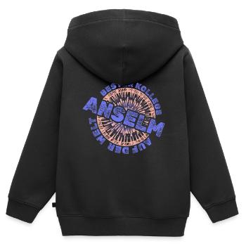 Kollege Anselm - Kinder Premium Organic Zip Hoodie - Schwarz - Hinten - AI Model Kid Male (0cm)