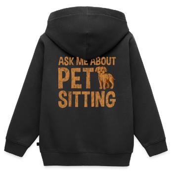 Ask Me About Pet Sitting 3 - Kinder Premium Organic Zip Hoodie - Schwarz - Hinten - AI Model Kid Male (0cm)