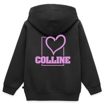 Heiraten Colline - Kinder Premium Organic Zip Hoodie - Schwarz - Hinten - AI Model Kid Male (0cm)