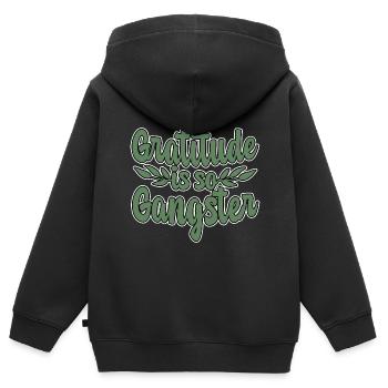 Gratitude Is So Gangster 4 - Kids Premium Organic Zip-up Hoodie - black - Back - AI Model Kid Male (0cm)